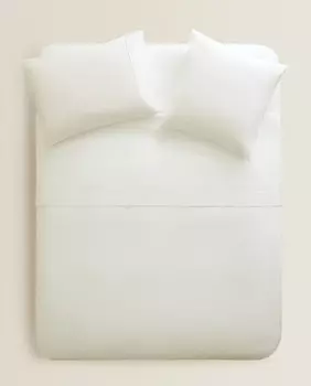 Пододеяльник Zara Home Cotton Percale Duvet, 300 нитей, кремовый