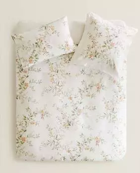 Пододеяльник Zara Home Floral Print, белый