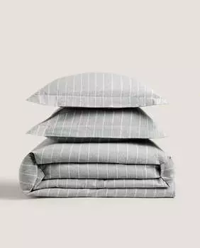 Пододеяльник Zara Home Striped Flannel, серый
