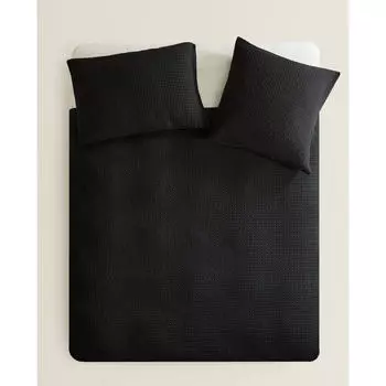 Пододеяльник Zara Home Waffle-Knit, черный