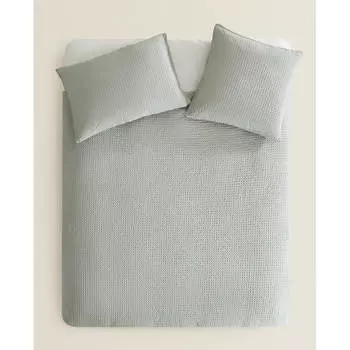 Пододеяльник Zara Home Waffle-Knit, голубой
