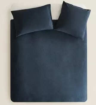 Пододеяльник Zara Home Waffle-Knit, синий