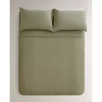 Пододеяльник Zara Home Washed Linen, 140 г/м, оливковый