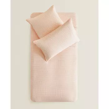 Пододеяльник Zara Home with a check design, розовый