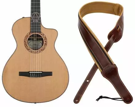 Подпись Taylor Jason Mraz — комплект из натурального красного кедра с ремешком для гитары Taylor Ascension Strap 3 дюйма — кордован/черный/ириска E035001303800130000=1 4117-30=1