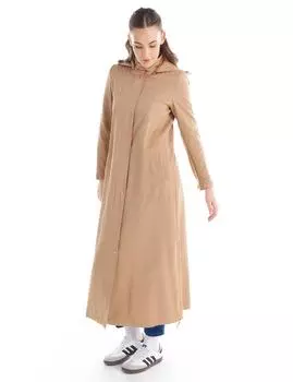 Подробное Пальто с эластичной спинкой и капюшоном бежевого цвета Kayra