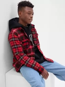 Подростковая фланелевая рубашка в клетку Gap, красный