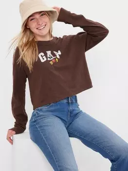 Подростковая футболка Gap, коричневый