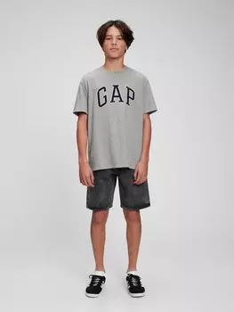 Подростковая футболка с органическим логотипом Gap, серый