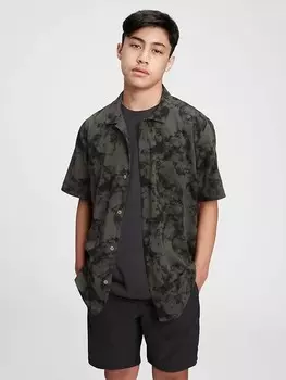 Подростковая лагерная рубашка Gap, черный