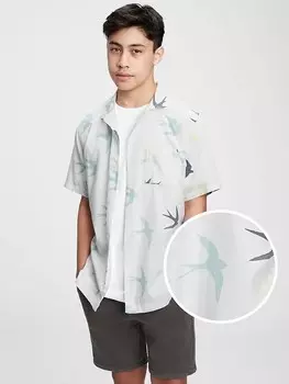 Подростковая лагерная рубашка Gap, синий