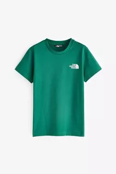 Подростковая простая футболка с куполом The North Face, зеленый