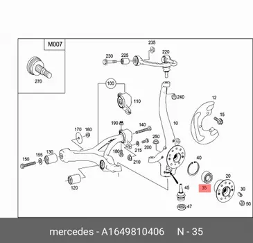 Подшипник ступ. / schraegku.lager A1649810406 MERCEDES-BENZ