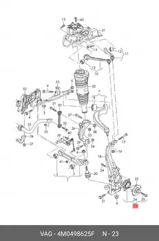 Подшипник ступицы с монтажными деталями AUDI A4 15-> VAG 4M0 498 625 F