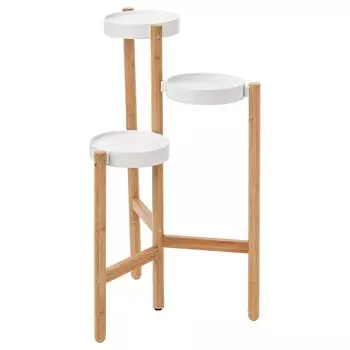 Подставка для цветов, бамбук/белый, 78 см, SATSUMAS IKEA