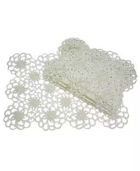 Подставка для столовых приборов Daisy Splendor — набор из 4 штук, 20 x 14 дюймов Xia Home Fashions, слоновая кость