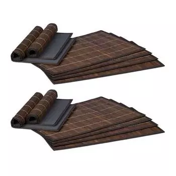 Подставка для столовых приборов из 12 предметов. Relaxdays, коричневый