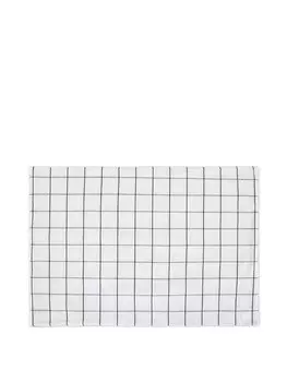 Подставка для столовых приборов из стираного хлопка в клетку Coincasa, белый
