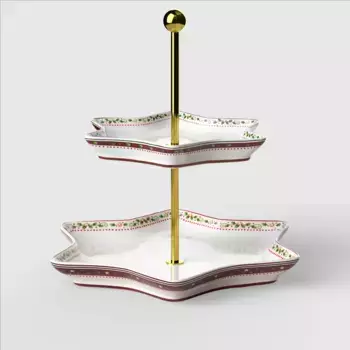 Подставка для торта "Зимняя пекарня Delight" Villeroy & Boch, красно-бежевый