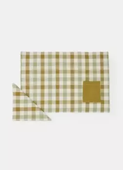 Подставка для завтрака с карманом + салфетка Croff, зеленый