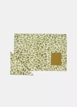 Подставка для завтрака с карманом + салфетка Croff, зеленый