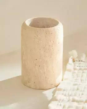Подставка для зубных щеток из бежевого мрамора Zara Home, бежевый