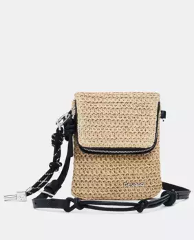 Подставка и кошелек из рафии для мобильного телефона Desigual, цвет Nude