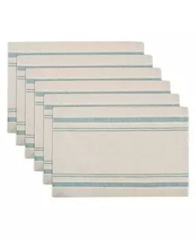 Подставка под столовые приборы с французской полоской из шамбре, набор из 6 шт Design Imports, коричневый