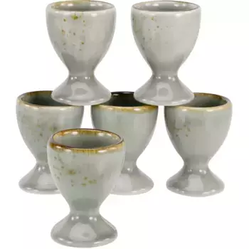 Подставки для яиц CreaTable «Nature Collection», (набор, 6 шт.), подставка для яиц из высококачественного керамогранита, вид ручной работы, серый