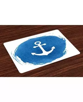 Подставки для столовых приборов Anchor, набор из 4 шт Ambesonne, синий