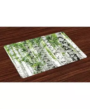 Подставки для столовых приборов Woodland, набор из 4 шт Ambesonne, мультиколор