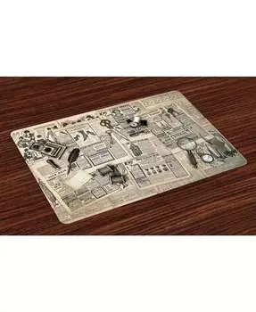 Подставки под часы, набор из 4 шт Ambesonne, мультиколор