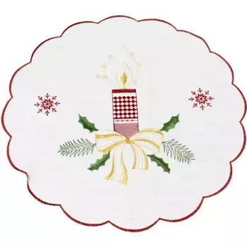 Подставки под столовые приборы Delindo Lifestyle «Candlelight», (4 шт.), с декоративной вышивкой, белый