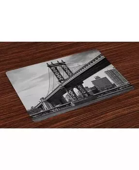 Подставки под столовые приборы New York, набор из 4 шт Ambesonne, мультиколор