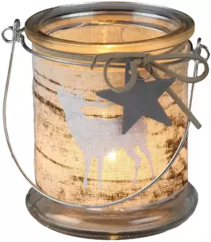 Подсвечник Ambiente House "Рождественский стакан с ручкой - олень, новогоднее украшение", (1 шт.) Ambiente Haus 9х10х9 см, коричневый