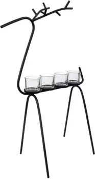 Подсвечник Creativ deco "Олень, новогоднее украшение", (набор, 5 шт.) 30х98х60 см, черный
