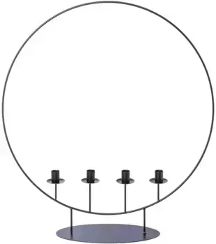 Подсвечник Creativ deco "Рождественские украшения", (1 шт.), также подходит в качестве рождественского венка, высота ок. 60 см 55,00х60,00х14,00 см, черный