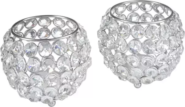 Подсвечник для дома "Кристалл" (набор, 2 шт.) Home affaire 9 см, цвет silberfarben