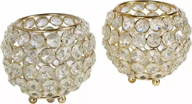 Подсвечник для дома "Кристалл" (набор, 2 шт.) Home affaire 9 см, цвет goldfarben