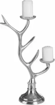 Подсвечник для дома "Рога" с подставкой для украшений Home affaire 47 см, цвет silberfarben