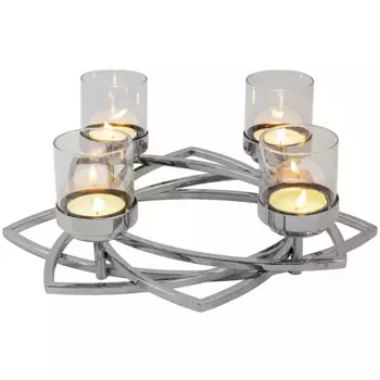 Подсвечник Fink Advent "ZAPPORA, Рождественское украшение", универсальные возможности декора благодаря съемным насадкам для свечей, цвет silberfarben