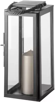 Подсвечник Fink "SEVILLA", (1 шт.), подсвечник, черная порошковая покраска, с серым нейлоновым шнуром 30х58х30 см, серый/черный