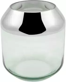 Подсвечник Fink "SMILLA", (1 шт.), из выдувного стекла Высота: 20,6 см, зеленый/серебристый