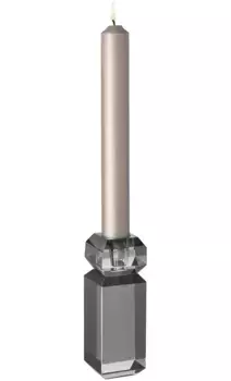 Подсвечник Финка "ARTIS", (1 шт.), подсвечник из хрусталя, квадратный Fink 5х15х5 см, серый