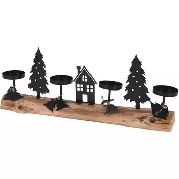 Подсвечник Home Styling Collection, 6x15,5x40 см, черный