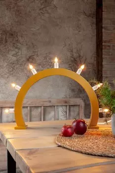 Подсвечник хрустящий Star Trading, желтый