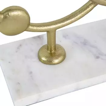 Подсвечник из алюминиевого стекла Persey золотого тона с мраморным напольным декором