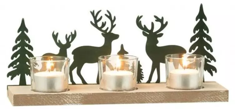 Подсвечник J-LINE Christmas 4 шт, зеленый