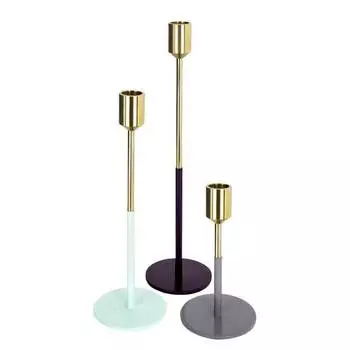 Подсвечник Kayoom Saga (3 шт) цвет gold/mint/pflaume/grau