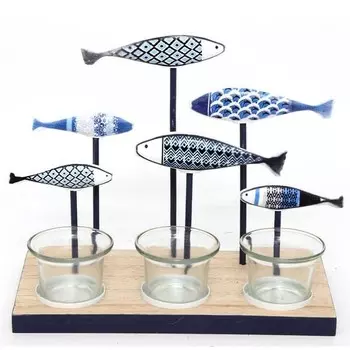 Подсвечник Mitienda 6 Fische, синий